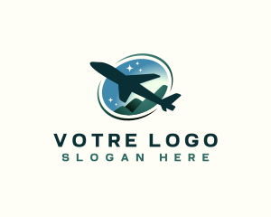 Transport - Airplane Travel Mountain logo design