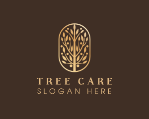 Arboriculture - Golden Tree Leaves logo design