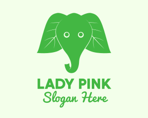 Green Elephant - Elephant Ear Leaves logo design