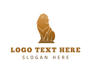 Safari - Luxury Lion Statue logo design