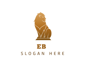 Luxury Lion Statue logo design