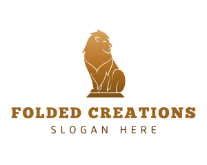 Luxury Lion Statue logo design