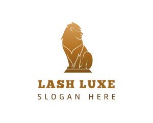 Luxury Lion Statue logo design