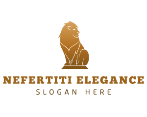 Luxury Lion Statue logo design