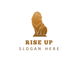 Luxury Lion Statue logo design