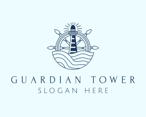 Ocean Helm Lighthouse logo design