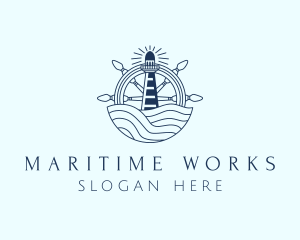 Ocean Helm Lighthouse logo design