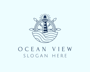 Ocean Helm Lighthouse logo design