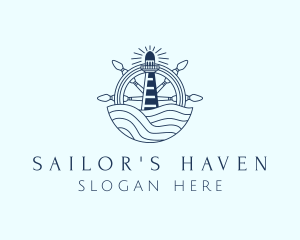 Ocean Helm Lighthouse logo design