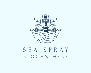 Ocean Helm Lighthouse logo design