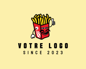 Chips - Cool Moustache Fries logo design