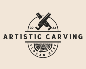 Carving - Carpentry Wood Saw logo design