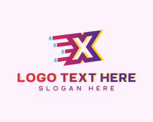 Glitchy - Logistics Speedy Letter X logo design