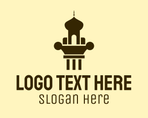 Brown - Mosque Pillar Architecture logo design