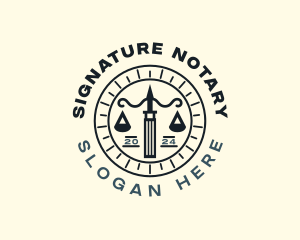 Notary - Paralegal Notary Law logo design