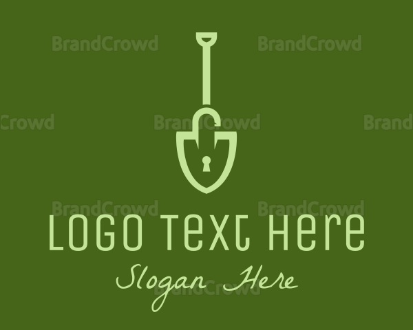 Green Shovel Padlock Logo