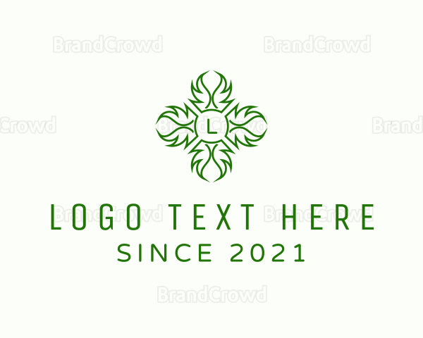Leaf Decoration Wreath Logo
