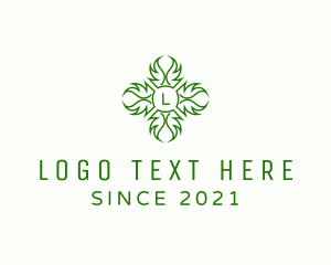 Leaf Decoration Wreath logo design