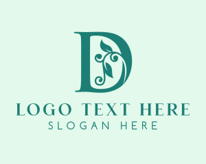 Vegetarian - Garden Plant Letter D logo design