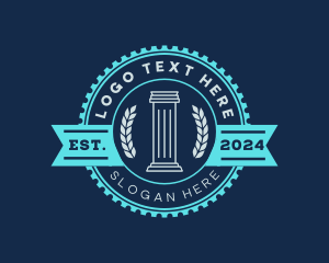 Classical Building - Greek Pillar Column logo design