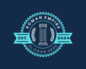 Roman - Greek Pillar Column logo design