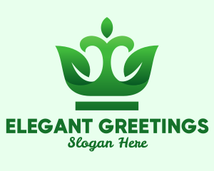 Elegant Leaf Crown logo design