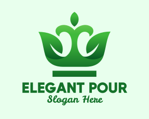 Elegant Leaf Crown logo design