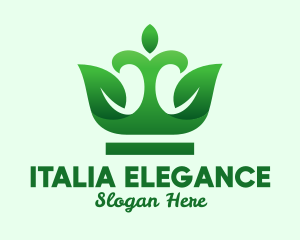 Elegant Leaf Crown logo design