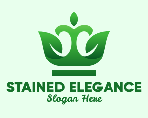 Elegant Leaf Crown logo design