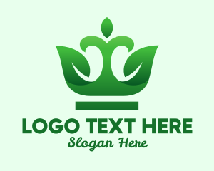 Green - Elegant Leaf Crown logo design