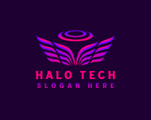 Wings Halo Agency logo design