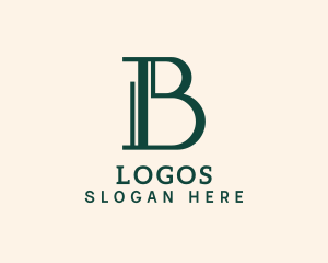 Organization - Modern Pillar Business Letter B logo design