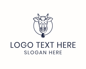 Cattle Ranch - Cow Bell Animal logo design