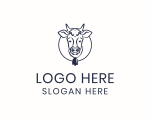 Farmer - Cow Bell Animal logo design