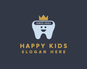 Happy Tooth Crown logo design