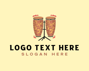 Tribal - Conga  Musical Notes logo design