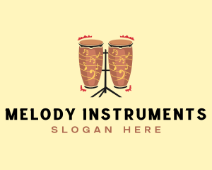 Instruments - Conga  Musical Notes logo design