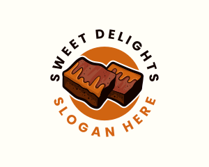 Caramel - Sweet Brownies Dessert logo design