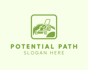 Grass Lawn Mower Path logo design