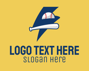 Baseball Equipment - Lightning Baseball Team logo design