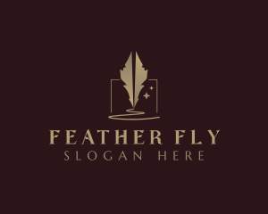 Feather Quill Writer logo design