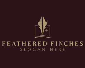 Feather Quill Writer logo design