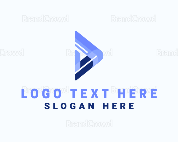 Multimedia Play Button Letter D Logo