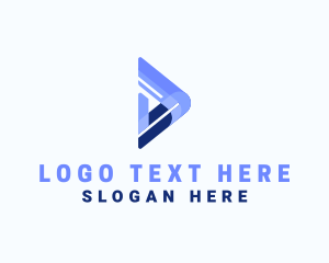 Technology - Multimedia Play Button Letter D logo design