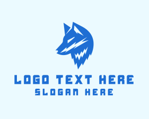 Wildlife - Blue Wolf Hunting logo design