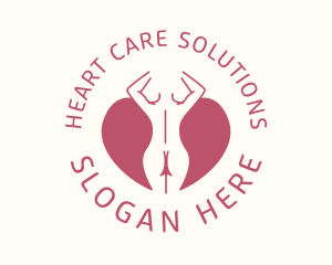 Heart Nude Body logo design