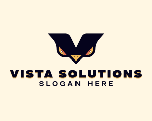 Bird Eyes Letter V logo design