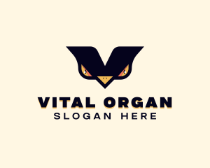 Bird Eyes Letter V logo design