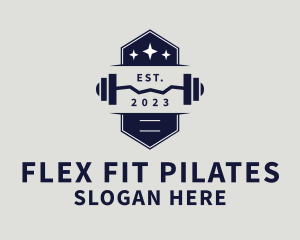 Pilates - Gym Weights Barbell logo design