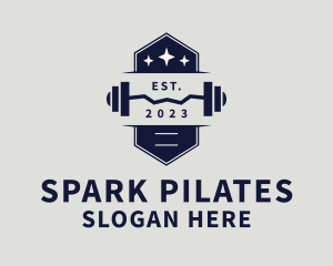 Gym Weights Barbell logo design